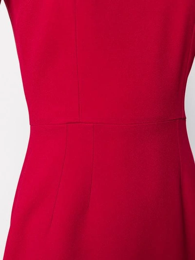 Shop Dolce & Gabbana Cropped Sleeve Shift Dress In Red