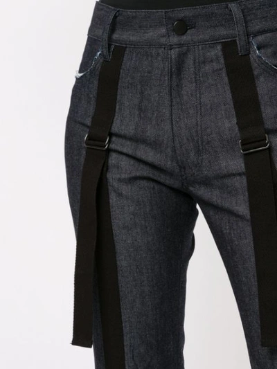 Shop Yohji Yamamoto Cropped Hang Jeans In Blue