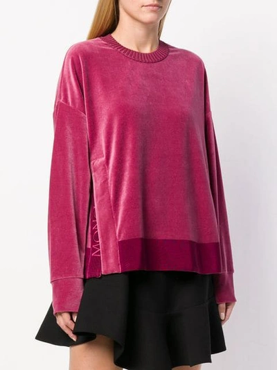 Shop Moncler Logo Sweater In Pink