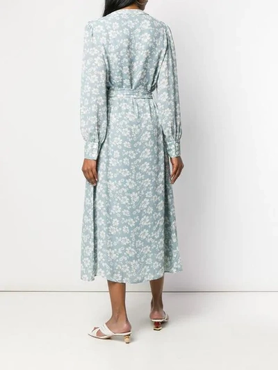 Shop Alexa Chung Floral Print Shirt Dress - Blue