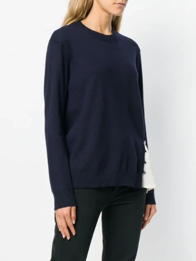 Shop Alysi Contrast Insert Sweater - Blue
