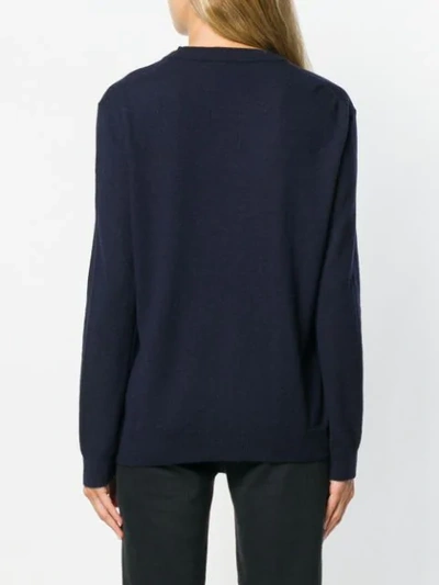 Shop Alysi Contrast Insert Sweater - Blue