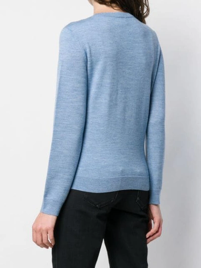 Shop Apc Logo Intarsia Jumper In Blue