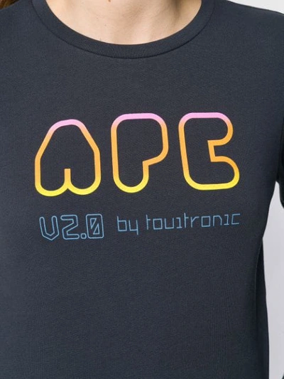 Shop Apc Logo Patch Sweater In Blue