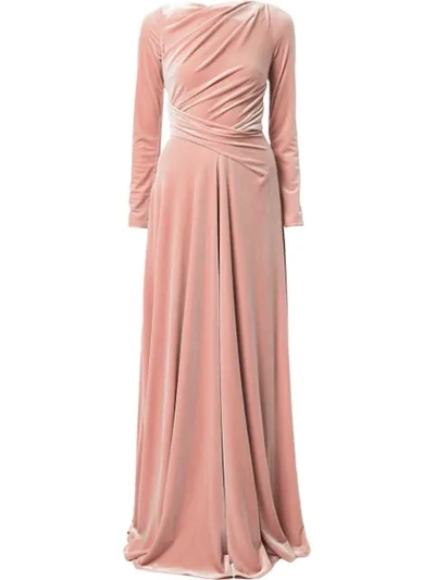 Shop Talbot Runhof Ross Draped Gown In Pink