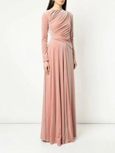 Shop Talbot Runhof Ross Draped Gown In Pink