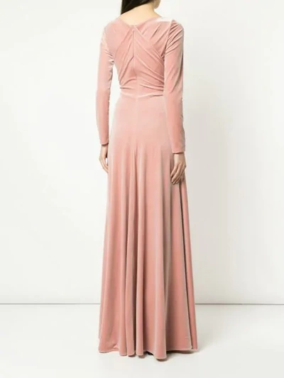 Shop Talbot Runhof Ross Draped Gown In Pink