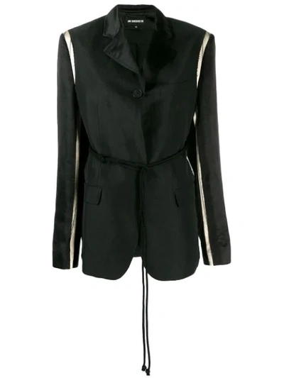 Shop Ann Demeulemeester Contrast Sleeve Blazer - Black