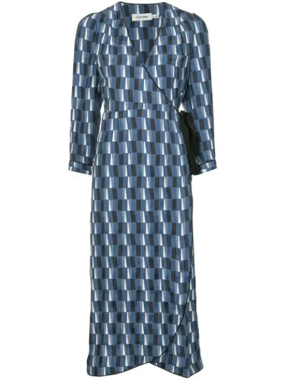 Shop Cefinn Delilah Maxi Wrap Dress In Blue