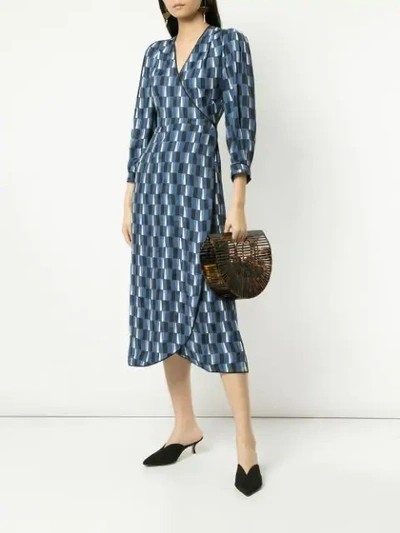 Shop Cefinn Delilah Maxi Wrap Dress In Blue