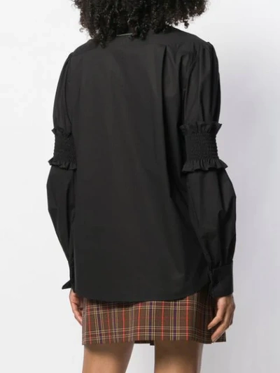 Shop Mm6 Maison Margiela Ruffle Sleeve Shirt In Black