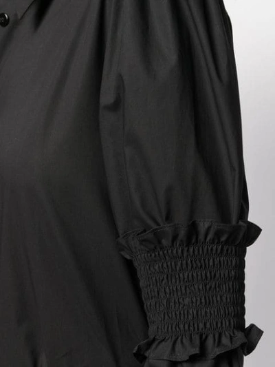 Shop Mm6 Maison Margiela Ruffle Sleeve Shirt In Black