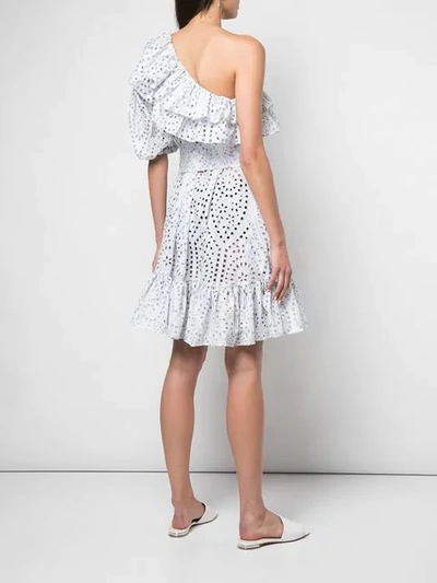 Shop Lisa Marie Fernandez Embroidered Ruffle Dress - White