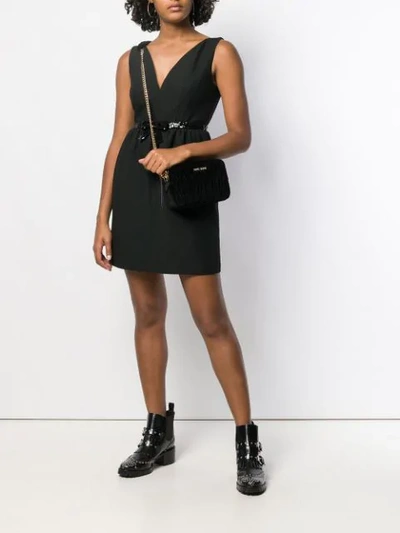 Shop Miu Miu Sequin-embellished Mini Dress In Black