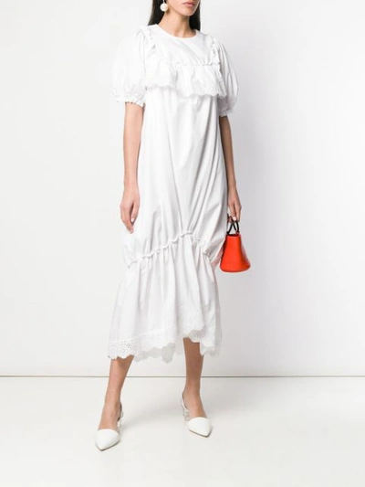 Shop Simone Rocha Ruched Embroidered Lace Dress - White