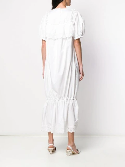 Shop Simone Rocha Ruched Embroidered Lace Dress - White