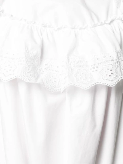 Shop Simone Rocha Ruched Embroidered Lace Dress - White