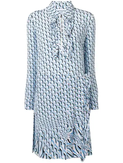 PRADA PRINTED SHIFT DRESS - 蓝色