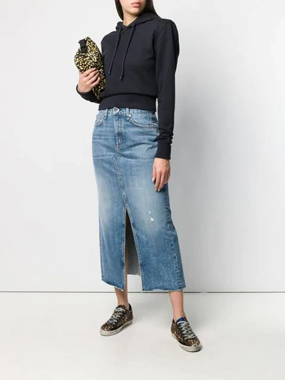 Shop Rag & Bone Mid-length Denim Skirt In Blue