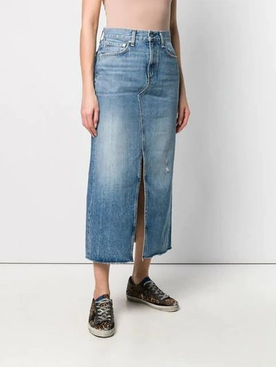 Shop Rag & Bone Mid-length Denim Skirt In Blue