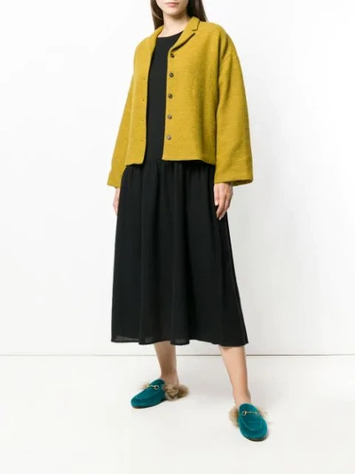 APUNTOB CROPPED FLARED JACKET - 黄色