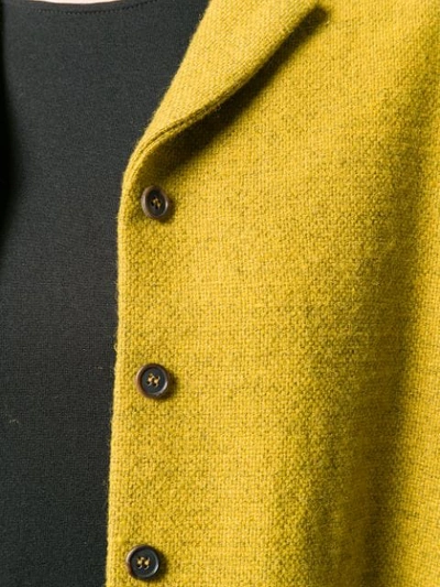 Shop Apuntob Cropped Flared Jacket - Yellow