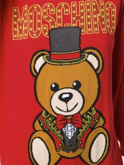 Shop Moschino Teddy Circus Sweater In Red