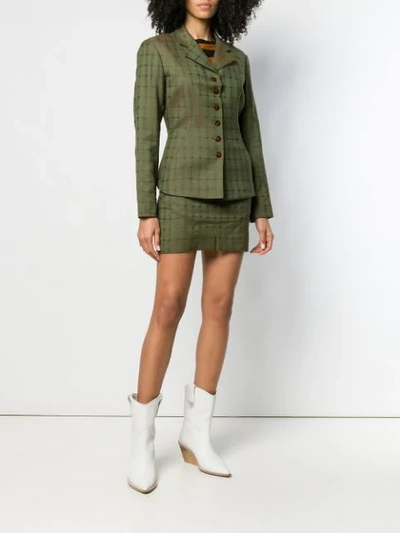 Pre-owned Alaïa Skirt And Jacket Suit In Green