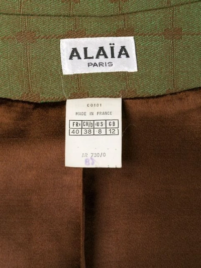 Pre-owned Alaïa Skirt And Jacket Suit In Green