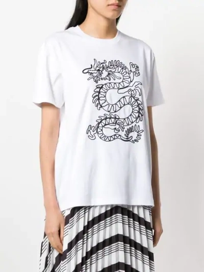 Shop Kenzo Dragon Embroidery T-shirt - White