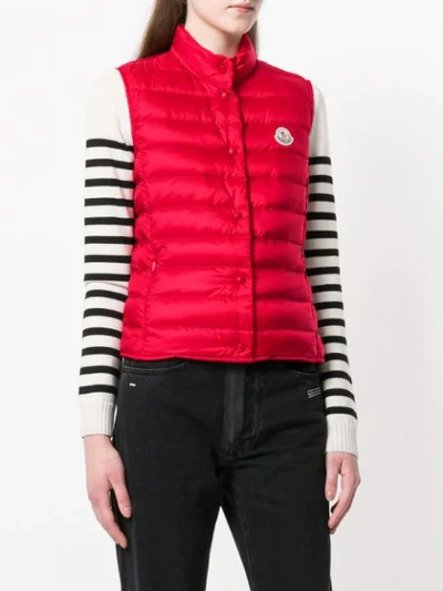 Shop Moncler Down-filled Sleeveless Gilet In Red