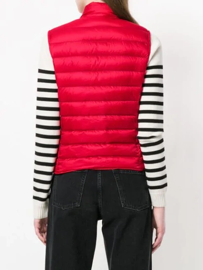 Shop Moncler Down-filled Sleeveless Gilet In Red