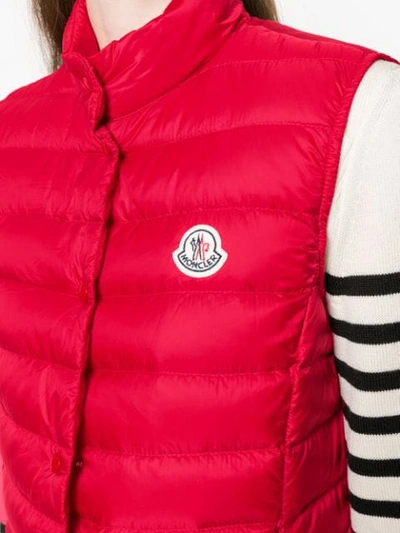 Shop Moncler Down-filled Sleeveless Gilet In Red