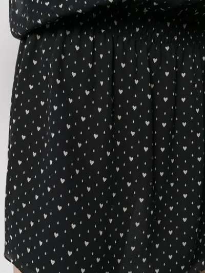 Shop Saint Laurent Hearts Print Georgette Dress In Black