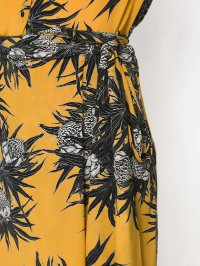 Shop Andrea Marques Silk Midi Skirt In Xilo Flor Amarelo