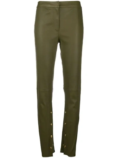 Shop Loewe High-waisted Trousers In Green