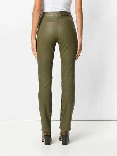 Shop Loewe High-waisted Trousers In Green