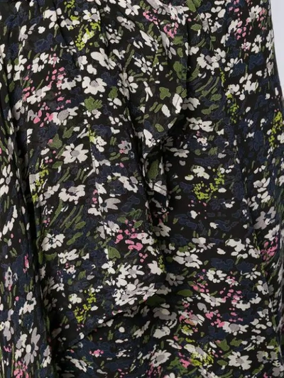 Shop Ganni Floral Print Skirt In Black