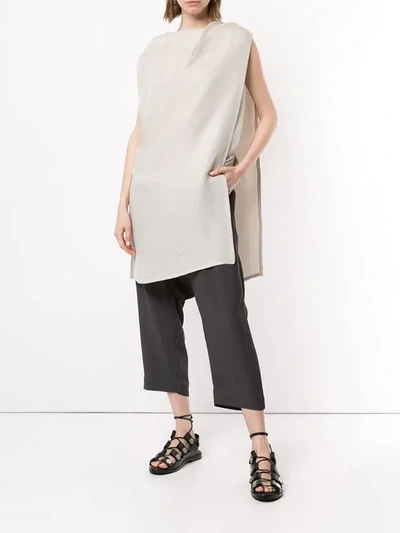 Shop Rick Owens Drawstring Cropped Trousers In Grey