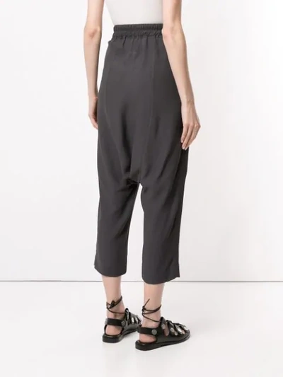 Shop Rick Owens Drawstring Cropped Trousers In Grey