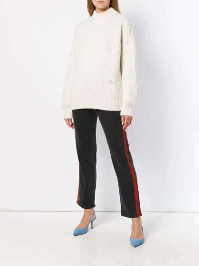 Shop Victoria Beckham Ribbed Sweater In White
