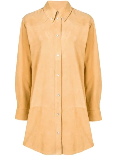 Shop Isabel Marant Étoile Oversized Shirt Coat In Yellow