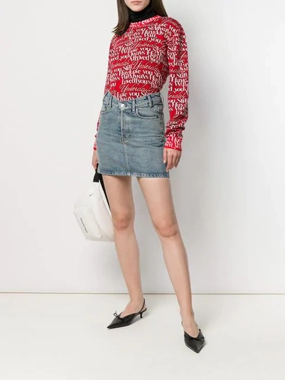 BALENCIAGA V-NECK MINI SKIRT - 蓝色