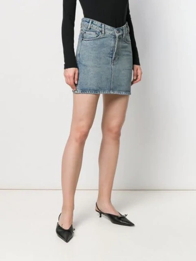 Shop Balenciaga V-neck Mini Skirt In Blue