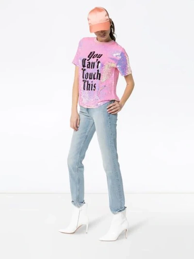 Shop Ashish X Browns You Can't Touch This Sequin T-shirt In Pink