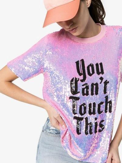 Shop Ashish X Browns You Can't Touch This Sequin T-shirt In Pink