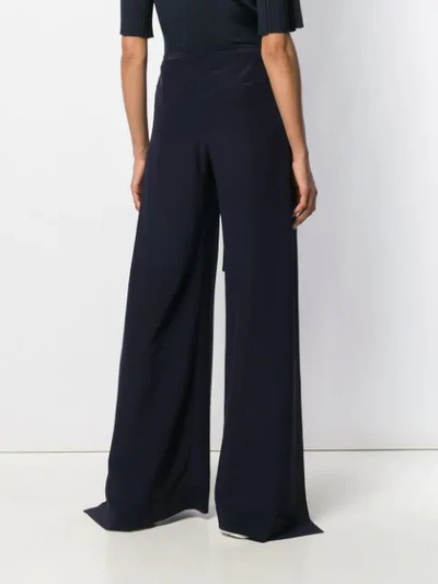 Shop Chloé Wrap-effect Trousers In Blue