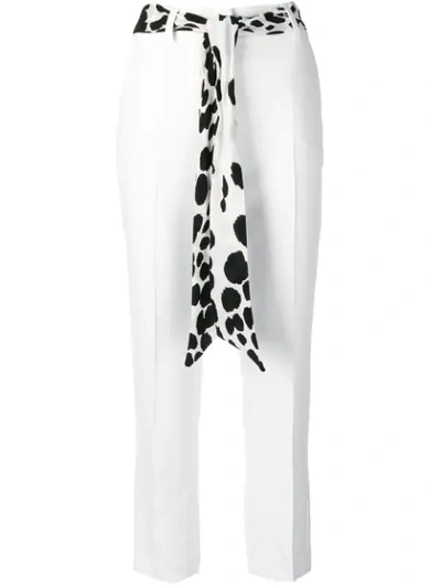 Shop Cavalli Class Slim Fit Trousers In White