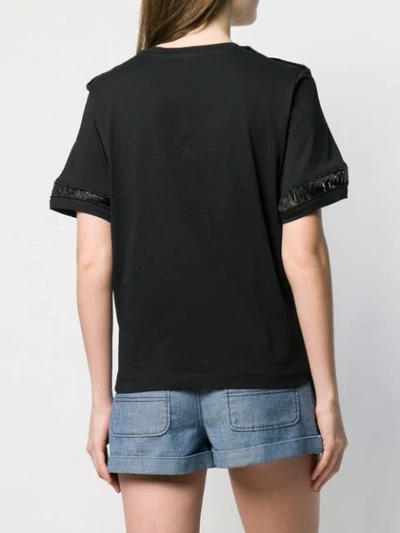 Shop Diesel Black Gold Jersey Top With Lace Details In Black