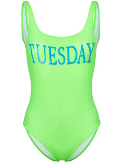 Shop Alberta Ferretti Tuesday Swimsuit In Green